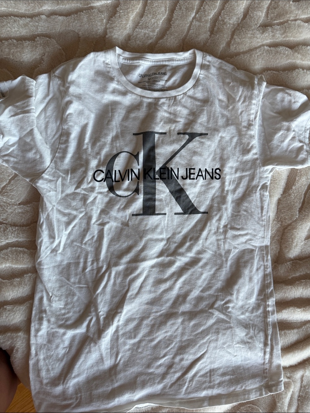 Calvin Klein Jeans Kids White Tee with Black CK Logo